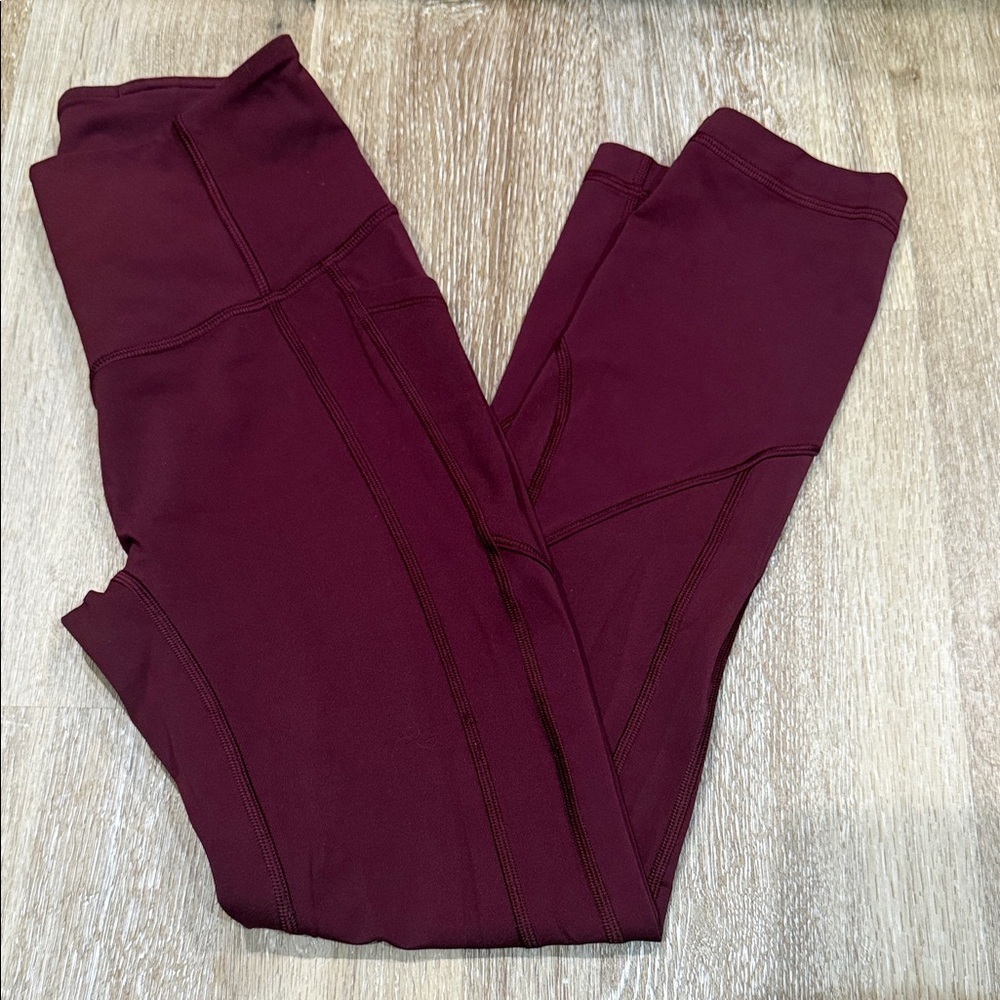Lululemon Athletica Women’s Deep Burgundy Maroon Leggings Size 4